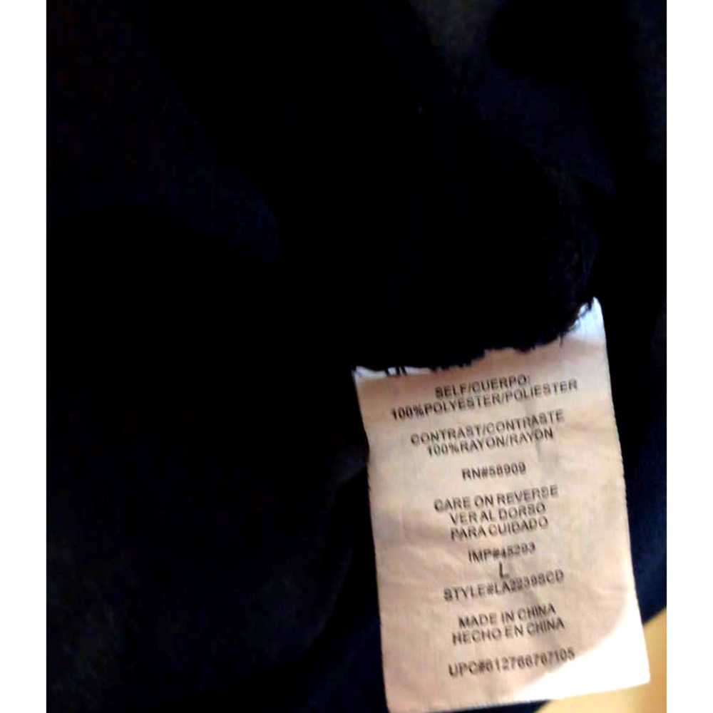 Gibson Latimer Women Sz L Black Macrame Jersey Back Long Sleeve Button Top - Picture 7 of 7